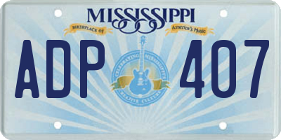 MS license plate ADP407