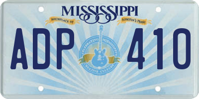 MS license plate ADP410