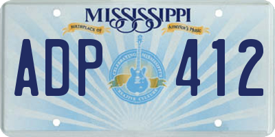 MS license plate ADP412