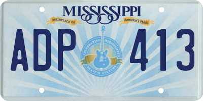 MS license plate ADP413