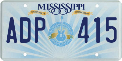 MS license plate ADP415