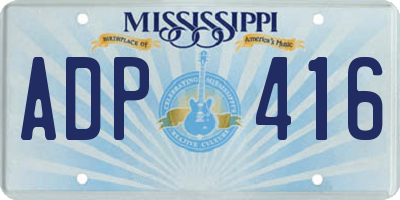 MS license plate ADP416