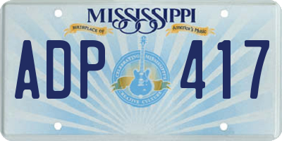 MS license plate ADP417