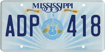 MS license plate ADP418