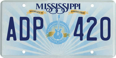 MS license plate ADP420
