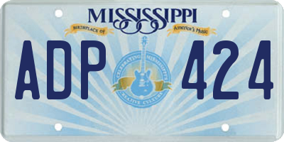 MS license plate ADP424