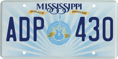 MS license plate ADP430