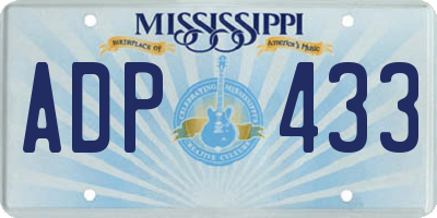 MS license plate ADP433