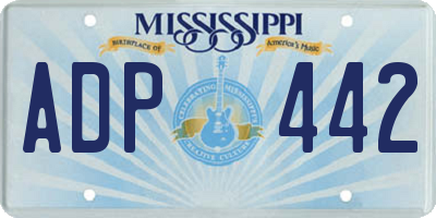 MS license plate ADP442