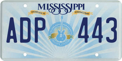 MS license plate ADP443