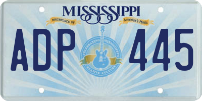 MS license plate ADP445
