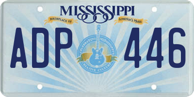 MS license plate ADP446