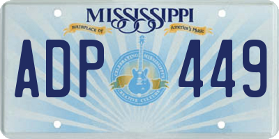 MS license plate ADP449