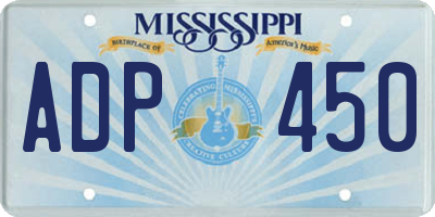 MS license plate ADP450