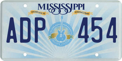 MS license plate ADP454