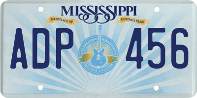 MS license plate ADP456