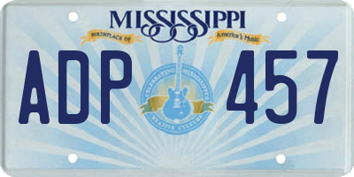 MS license plate ADP457