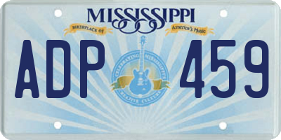 MS license plate ADP459