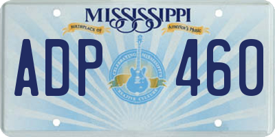MS license plate ADP460