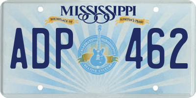 MS license plate ADP462