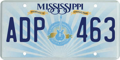 MS license plate ADP463