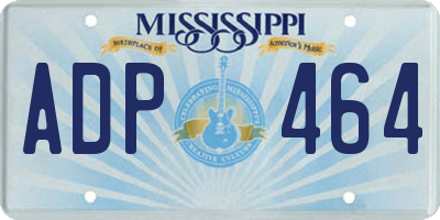 MS license plate ADP464