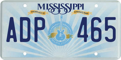 MS license plate ADP465
