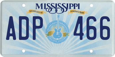 MS license plate ADP466