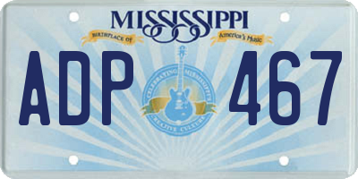 MS license plate ADP467