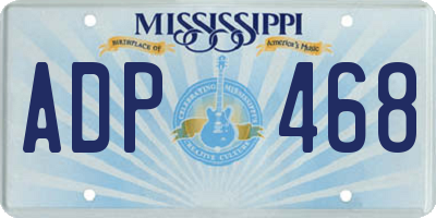 MS license plate ADP468