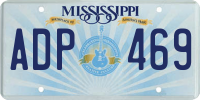 MS license plate ADP469