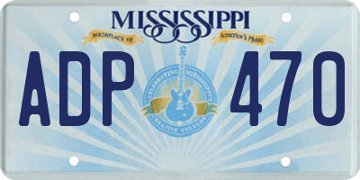 MS license plate ADP470