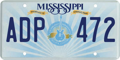 MS license plate ADP472