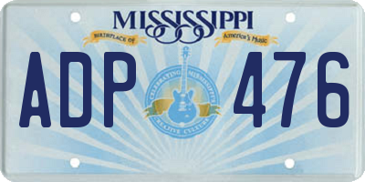 MS license plate ADP476