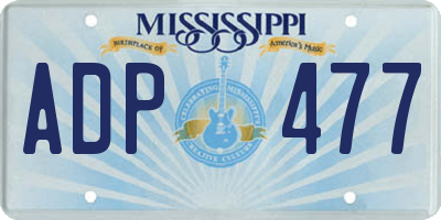 MS license plate ADP477
