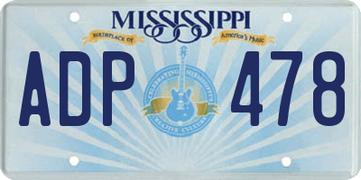 MS license plate ADP478
