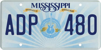 MS license plate ADP480