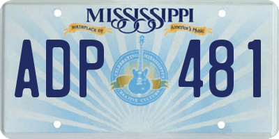 MS license plate ADP481