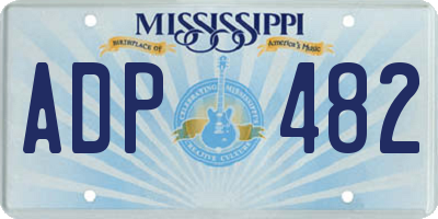 MS license plate ADP482