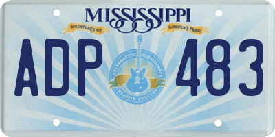 MS license plate ADP483