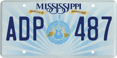 MS license plate ADP487