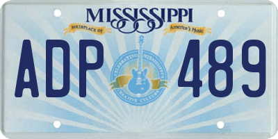 MS license plate ADP489