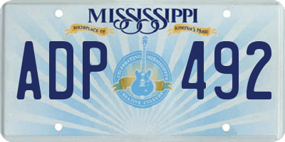 MS license plate ADP492