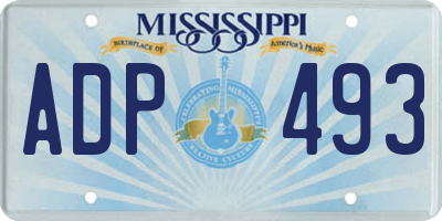MS license plate ADP493