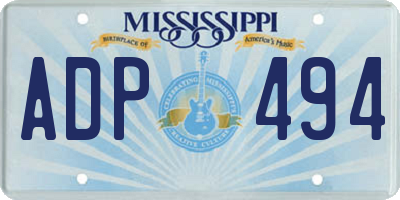 MS license plate ADP494