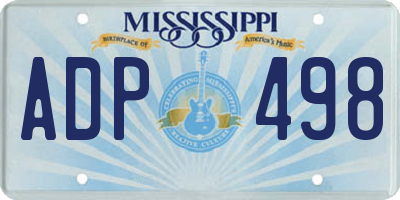 MS license plate ADP498