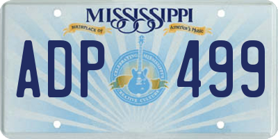 MS license plate ADP499