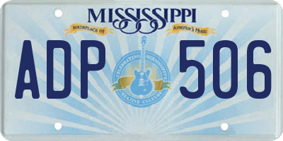 MS license plate ADP506