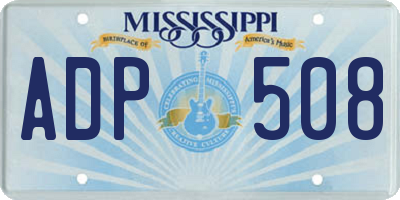 MS license plate ADP508