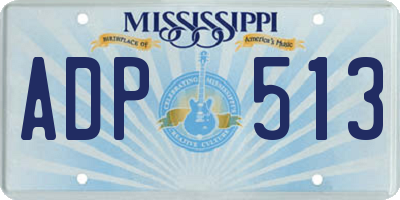 MS license plate ADP513